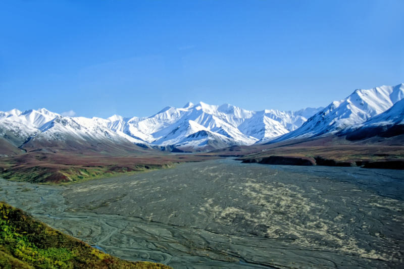 View of the Alaska Range over Gorge Creek, Denali Park Road, Alaska